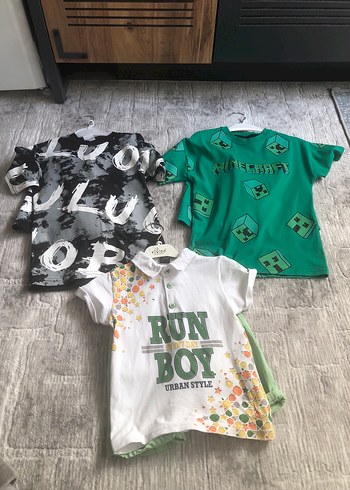 Erkek Çocuk Renkli Baskılı Pamuk Tişört - Görsel 2