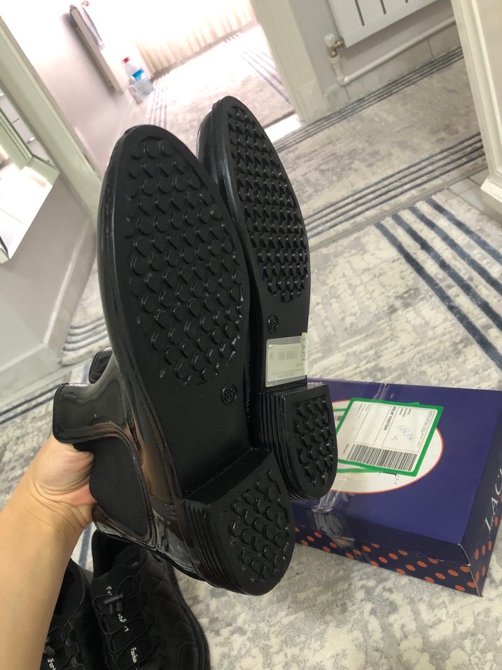 Siyah Parlak Kadın Blok Topuk Bot - Görsel 3