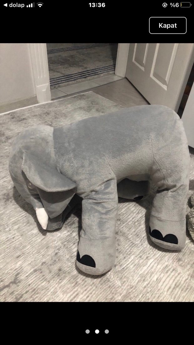 Gri Fil Peluş Oyuncak - Görsel 2