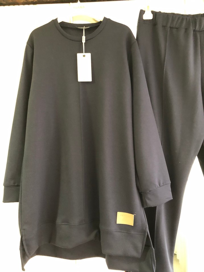 Lacivert Kadın Pamuklu Salaş ikili Takım - Görsel 3