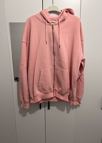 l Beden pembe Renk Addax Kadın Pembe Fermuarlı Sweatshirt