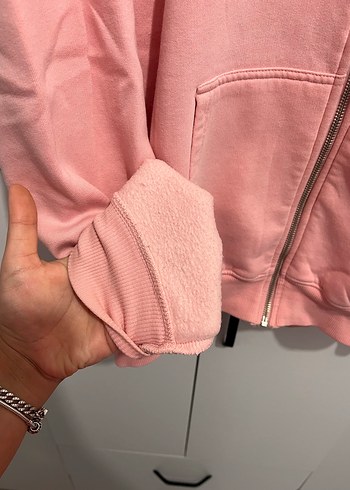 l Beden Addax Kadın Pembe Fermuarlı Sweatshirt