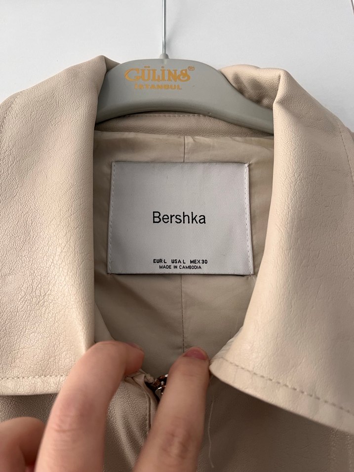 Bershka Bej Deri Kadın Ceket - Görsel 2