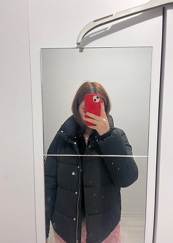 Stradivarius Siyah Fermuarlı Kadın Streetwear Ceket - Görsel 4