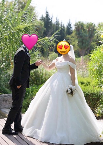 m Beden beyaz Renk Straplez Beyaz A-Line Gelinlik