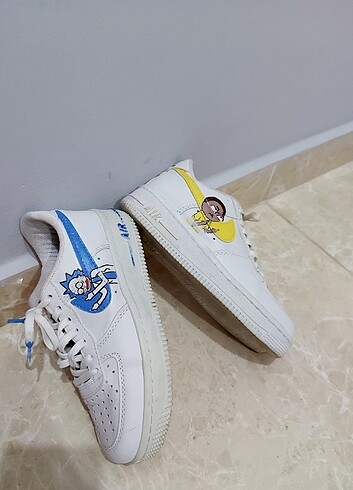 Rick and Morty nike beyaz spor ayakkabı 