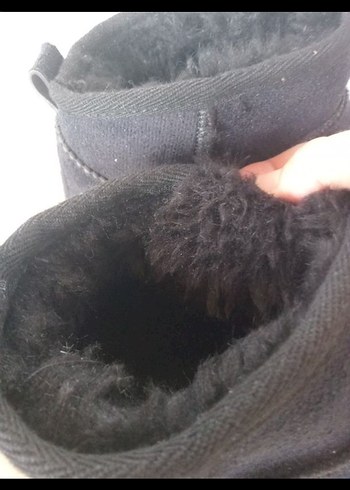 Ugg Lacivert Süet Kadın Bot Kürklü Dolgu Topuk