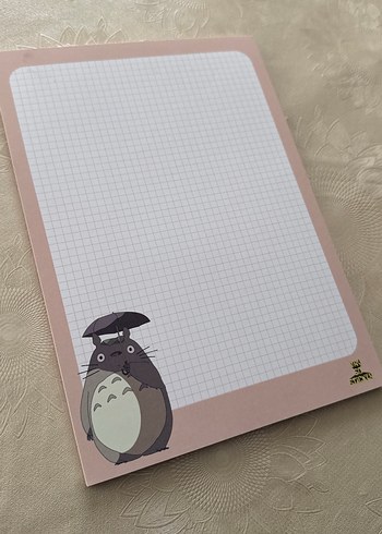 Bej Pastel Renkli Totoro bloknote - Görsel 2