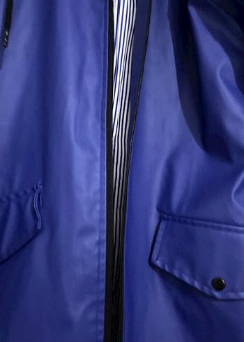 Mavi Jeans Kadın Parlak Mavi Midi Yağmurluk