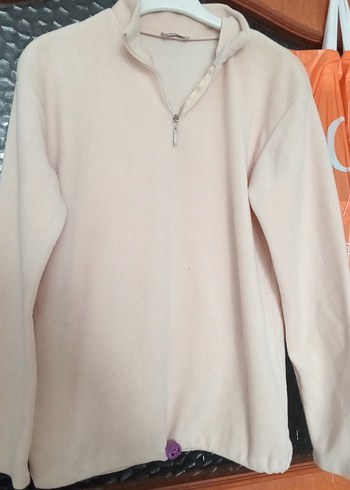 Bej Fermuarlı Kadın Sweatshirt