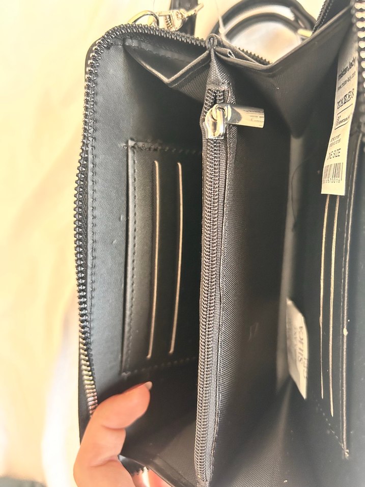 Siyah Deri Kadın Çapraz Çanta - Görsel 5