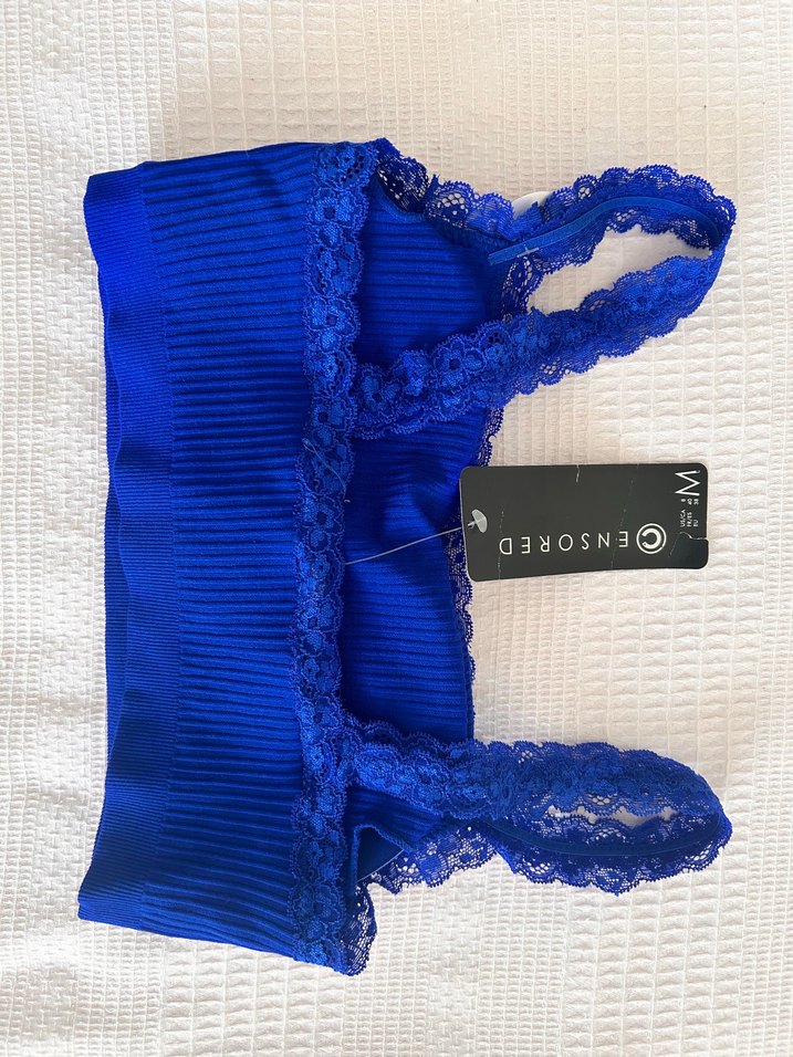 Kadın Mavi Dantel Detaylı Bralet - Görsel 3