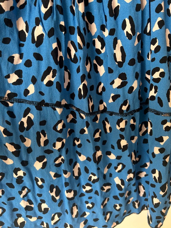 Mavi Desenli Salaş Mini Elbise - Görsel 4