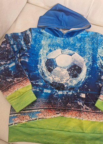 Erkek Çocuk Renkli Futbol Baskılı Sweatshirt - Görsel 2