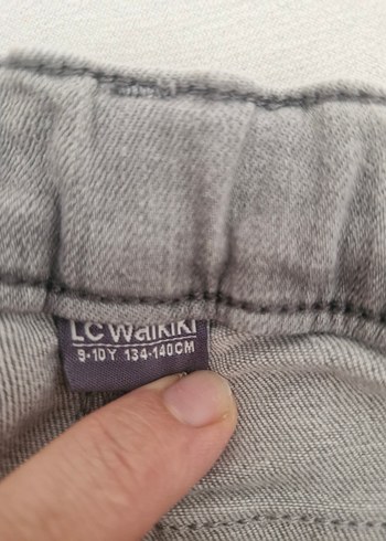 Gri Bol Kesim Midi erkek çocuk Kot Pantolon - Görsel 5