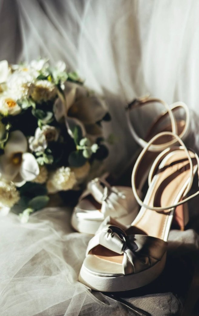 Beyaz Platform Topuklu Gelin Ayakkabısı - Görsel 2