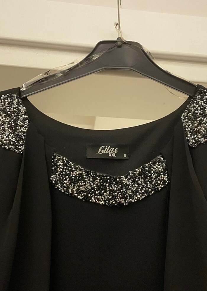 Büyük Beden Siyah Elbise - Görsel 5