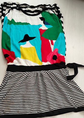 Renkli Desenli Pilili Mini Hamile Eteği - Görsel 2