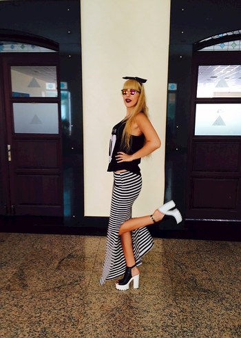 Siyah Rugan Platform Topuklu Kadın Ayakkabı - Görsel 7