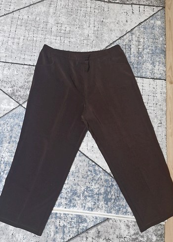 Kahverengi ve Siyah Büyük Beden Kumaş Pantolonlar - Görsel 5
