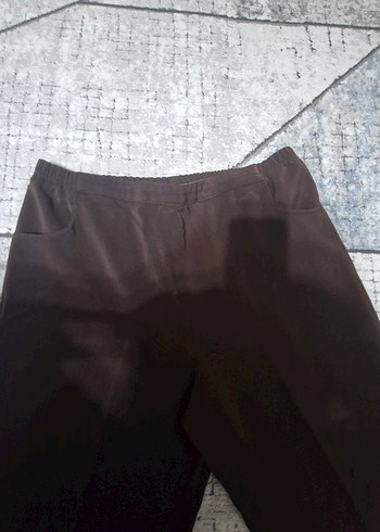 Kahverengi ve Siyah Büyük Beden Kumaş Pantolonlar - Görsel 6