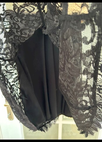 Klasik Dantel Mini Elbise - Görsel 5