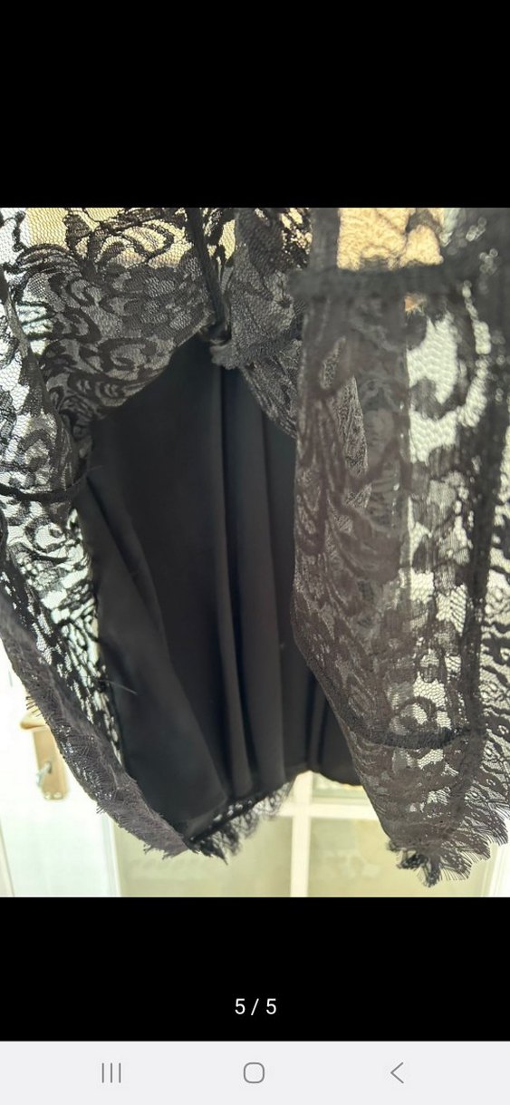 Klasik Dantel Mini Elbise - Görsel 5