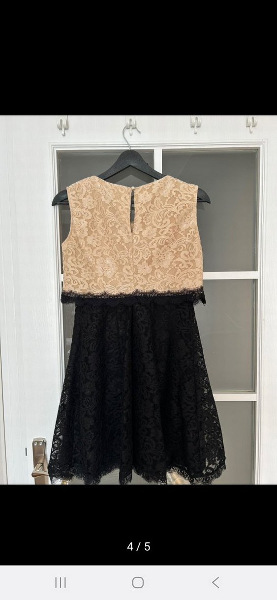 Klasik Dantel Mini Elbise - Görsel 4