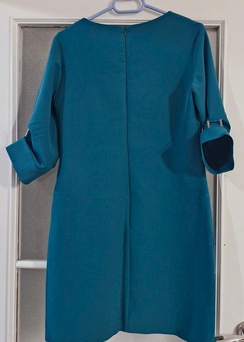 Kadın Turkuaz Kısa Ofis Elbise - Görsel 4