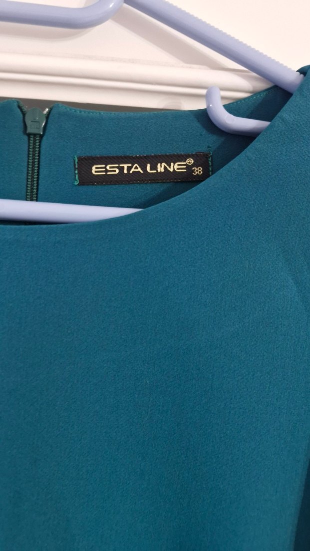 Kadın Turkuaz Kısa Ofis Elbise - Görsel 3