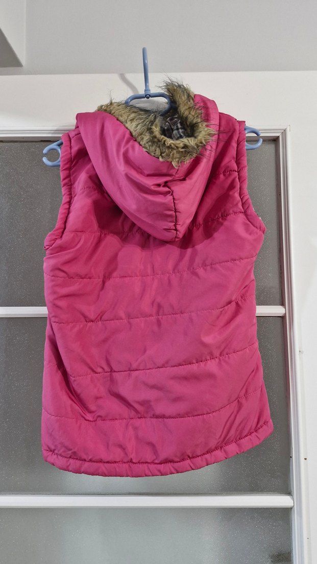 Parlak Pembe Fermuarlı Kadın Yelek - Görsel 3