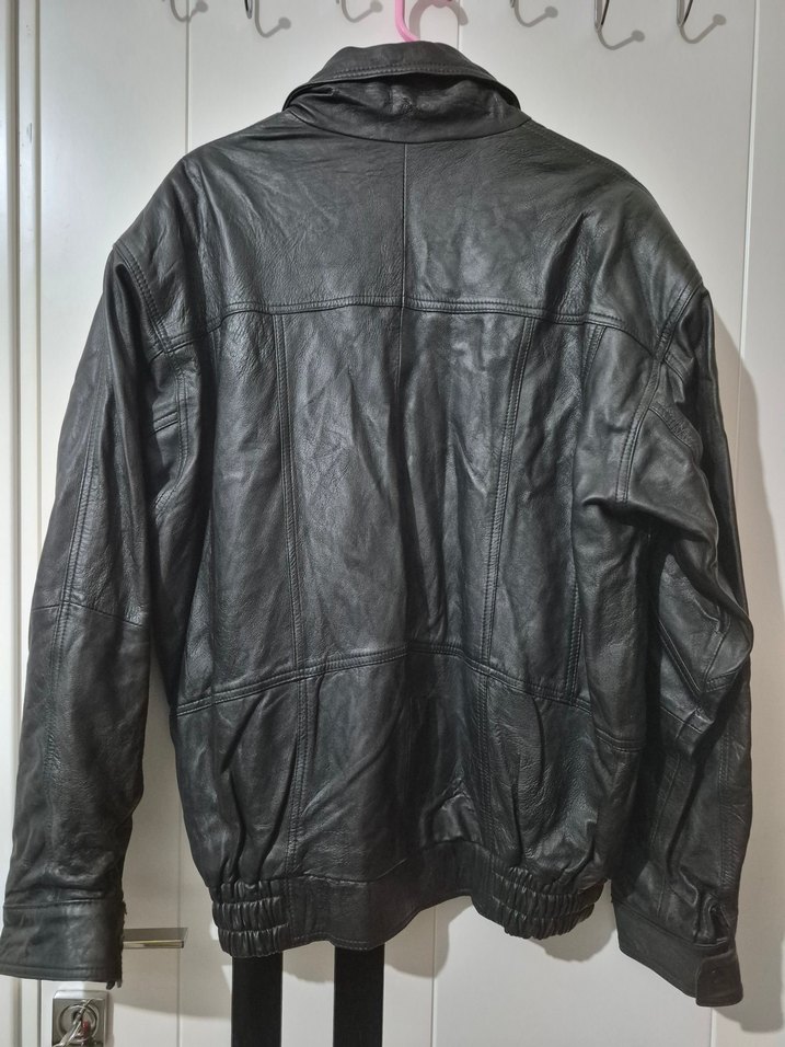 Erkek Siyah Hakiki Deri Biker Ceket - Görsel 3