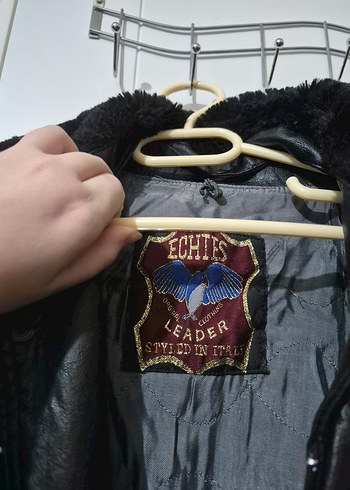 Erkek Siyah Hakiki Deri Kürklü Biker Mont - Görsel 3