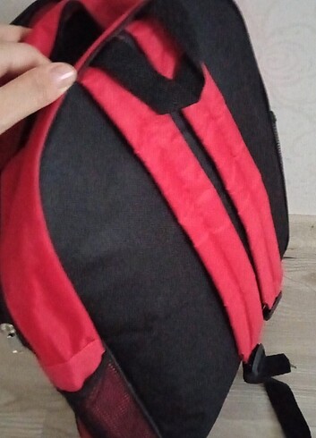 Üç bölmeli, kırmızı renkli, pamuk prenses baskılı çanta - Görsel 5