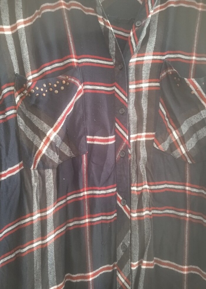 44beden yandan yırtmaçlı uzun gömlek elbise  - Görsel 4