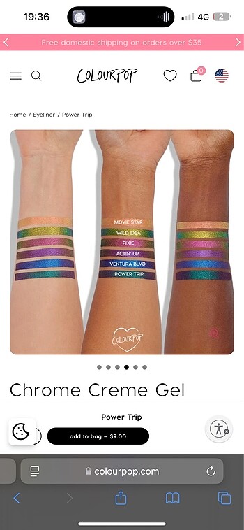 Beden Colour pop multichrome chrome krem jel eyeliner kalem