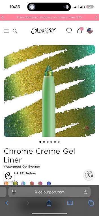 Colour pop multichrome chrome krem jel eyeliner kalem