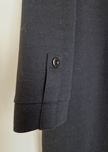 Siyah Fermuarlı Uzun Kadın Pardesü - Görsel 2