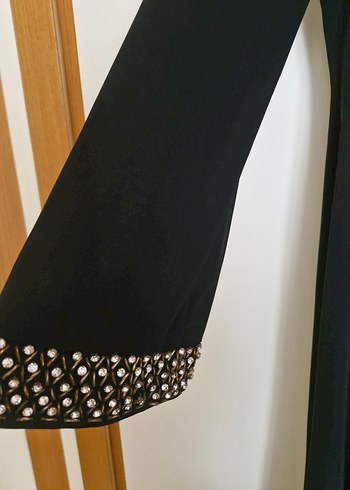 Uzun Kollu Siyah Uzun Abiye - Görsel 2