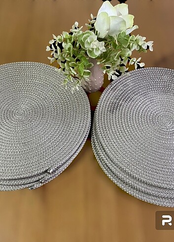 Beden gri Renk Kordon ipten üretilen Gri 6 Lı Supla Takımı