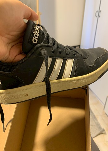 Siyah Adidas Çizgili Bağcıklı Spor Ayakkabı - Görsel 3