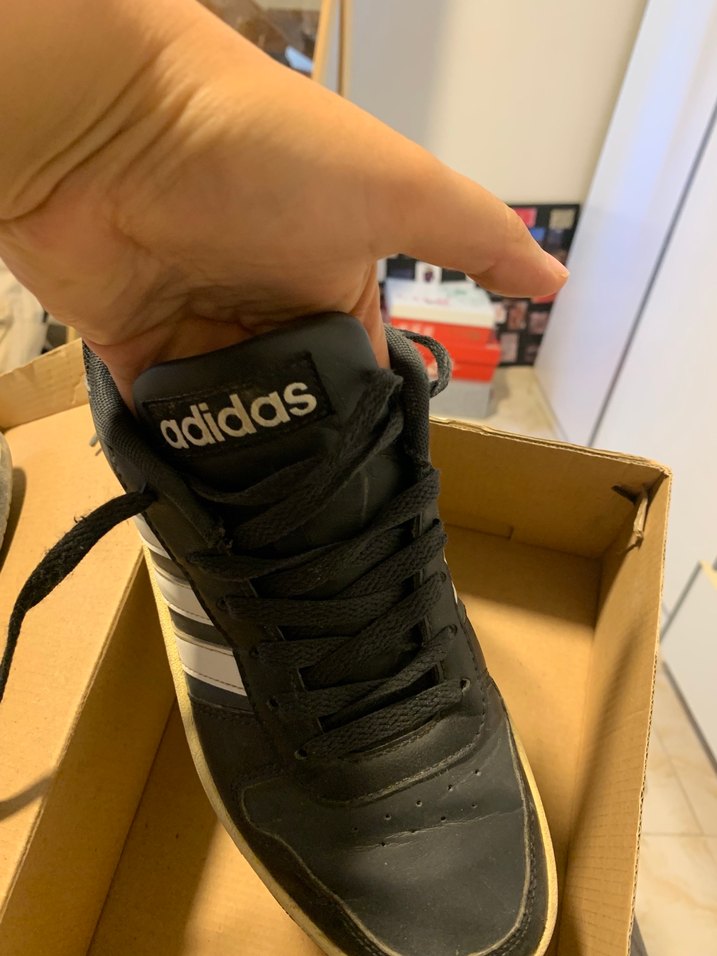 Siyah Adidas Çizgili Bağcıklı Spor Ayakkabı - Görsel 5