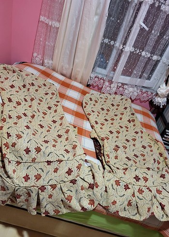 2 adet vintage tekli çekyat örtüsü - Görsel 2