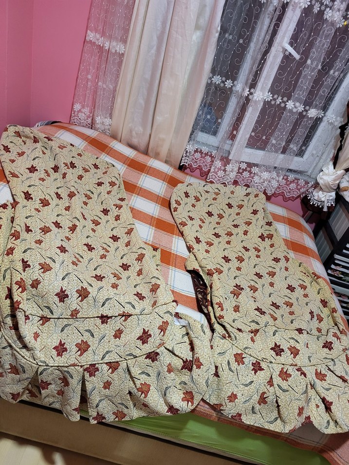 2 adet vintage tekli çekyat örtüsü - Görsel 2