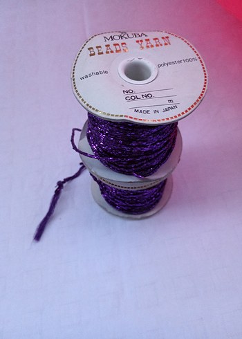 Mor Boncuklu desen  İp 25m arajman çiçek süsleme - Görsel 4