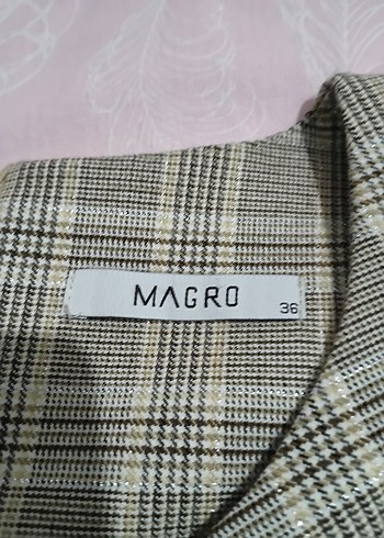 Gri Ekose Mini Kadın Klasik Elbise - Görsel 3