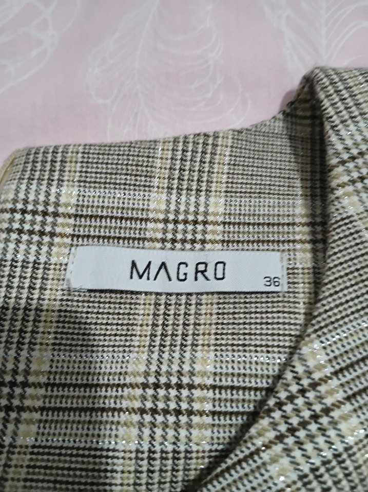 Gri Ekose Mini Kadın Klasik Elbise - Görsel 3