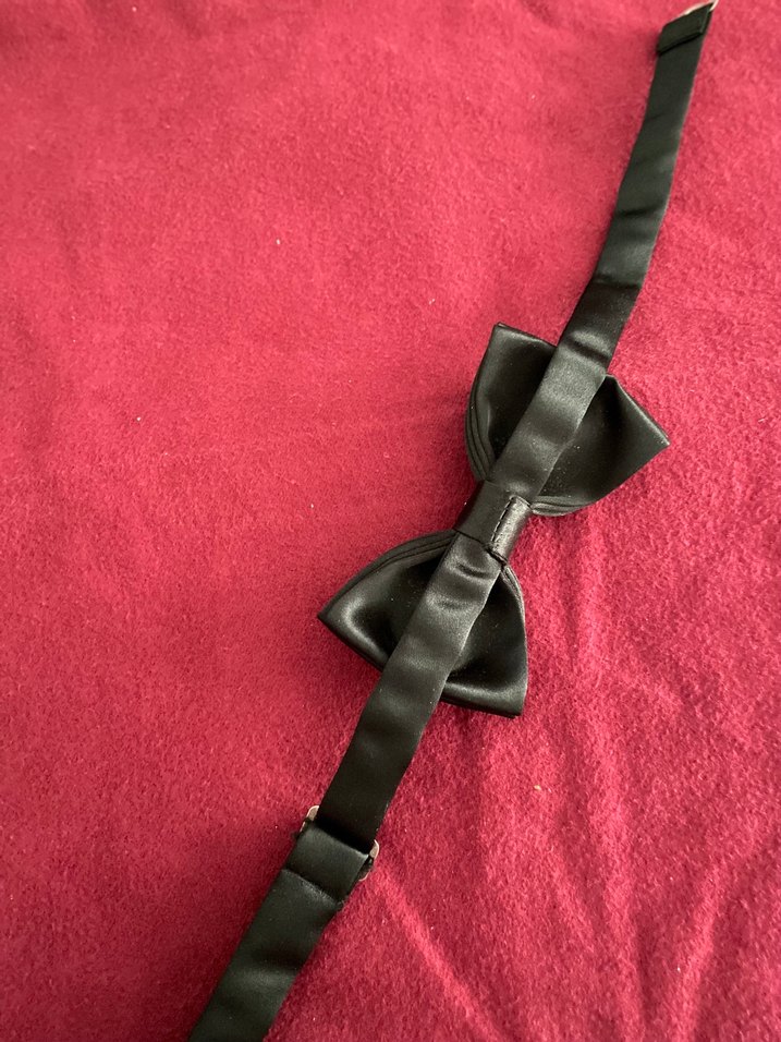 Siyah saten papyon - Görsel 3