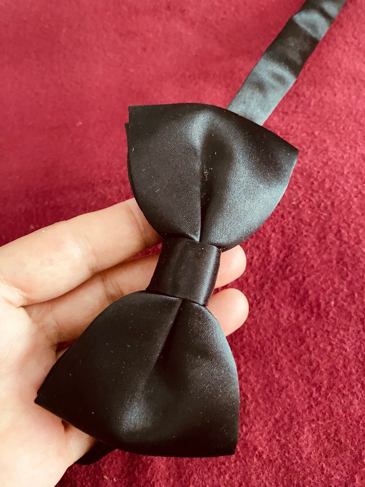 Siyah saten papyon - Görsel 2