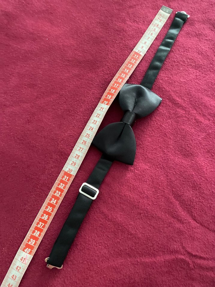 Siyah saten papyon - Görsel 4